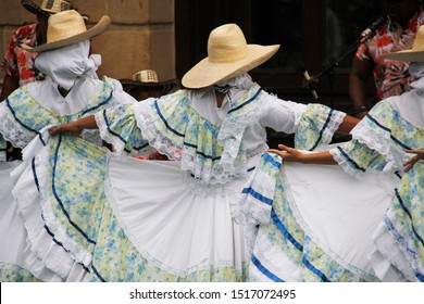 Colombian Folk Dance In A Street Festival