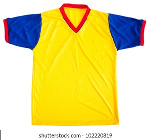 Colombian Football Shirt - Isolated Over A White Background