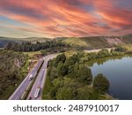 Colombian landscape of the Boyaca region with its great mountains, lakes, highways and unique sunsets
