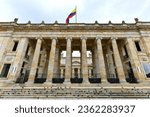 Colombian National Capitol and Congress situated at Bolivar Square - Bogota, Colombia