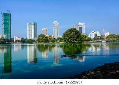 Colombo Beira Lake And Skyline