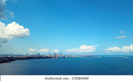 Colombo City And Colombo Harbour Seen From The Ocean Side