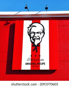 Colonel Sanders - the official face of Kentucky Fried Chicken logo, Manassas, Virginia, USA, December 16, 2021