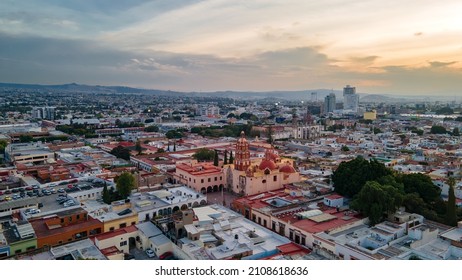 Colonial Buildings In The Center Of Santiago De Querétaro.