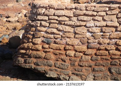 Colonial Era Sea Wall At Cossack, Western Australia.