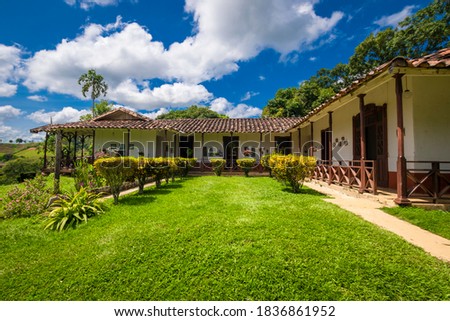 Colonial house. Colombian traditional architecture
