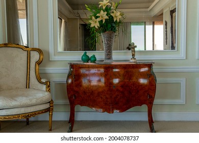 Colonial Living Room With Vintage Furniture And A Beach View In Ipanema