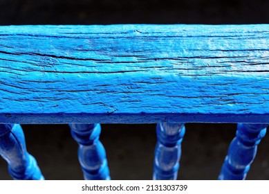 Colonial Wood Architecture Detail In Blue