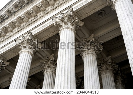 Colonnade, fragments of a column of the Kazan Cathedral, St. Petersburg, Russia