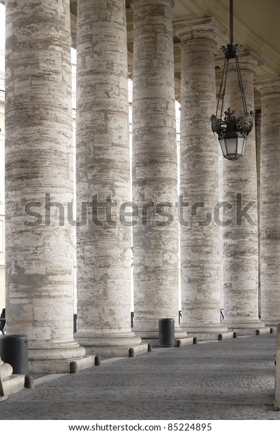 Colonnade Located Front St Peters Basilica Stock Photo (Edit Now) 85224895