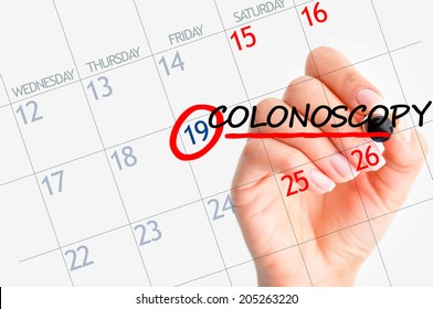 Colonoscopy appointment date on calendar