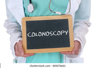 Colonoscopy Cancer Prevention Screening Check-up Disease Ill Illness Doctor With Sign