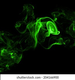 Color Abstract Beautiful Wisp Of Smoke Rises Isolated On Black Background