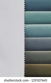 Color background of blue tones fabric samples