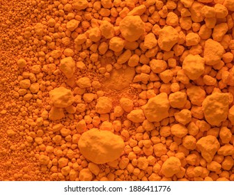 Color background and texture: orange pigment.
