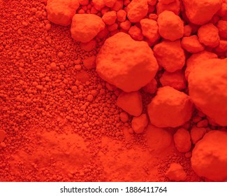 Color background and texture: red pigment.