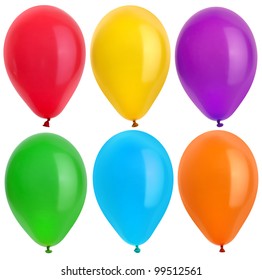 Color Balloons Isolated On White