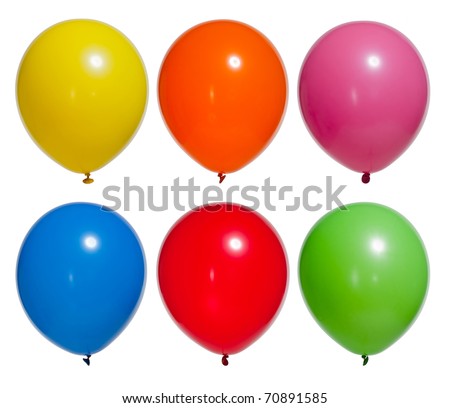 color balloons isolated on white