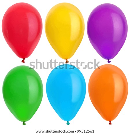 color balloons isolated on white