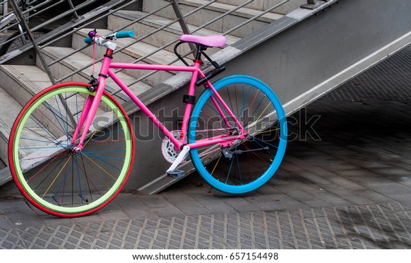 pink and yellow bike