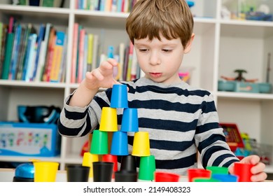 Color Cap Game. Sorting, Counting, Building. Children Activities. Logical Tasks For Kids. Concentration And Attention, Patience, Montessori Methodology. Pursuit Of The Goal, Strategy, New Challenge.