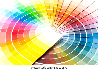 Color card palette, guide of paint samples, colored catalog