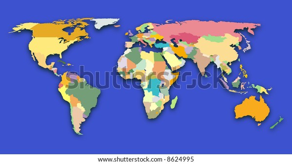Color Coded World Map Stock Photo Edit Now 8624995