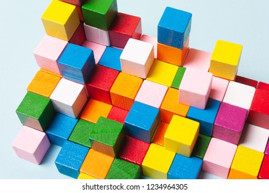 Color cubes in the puzzle. Concept creative, logical thinking, art,Creativity inspiration - Shutterstock ID 1234964305