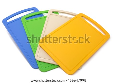 Color cutting boards isolated on the white background