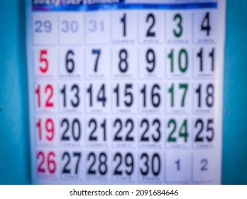 Color Defocused One Month Calendar Background