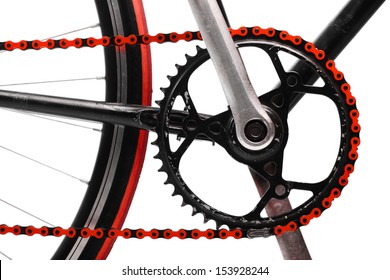 red mountain bike chain