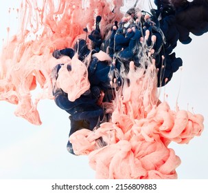 Color Drop In Water Over Light Gray Background