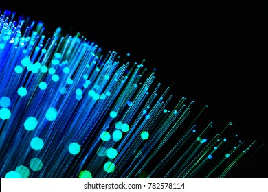 color fiber optical background on black, Fiber optics lights abstract background
