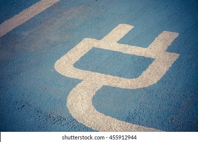 Color Image Of A Parking Spot For Electric Cars.