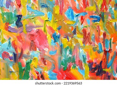 Color of lifes. Expressionist mood, texture Brush paint drawn vivid colorful oil on canvas. - Powered by Shutterstock