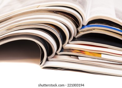 Color magazines isolated on white background  - Shutterstock ID 221003194