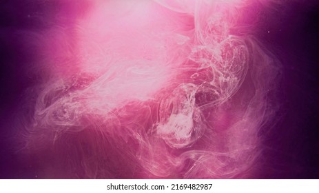 Color mist cloud. Ink floating in water. Spiritual aura. Neon light pink purple glowing smoke haze flow abstract art copy space background. - Shutterstock ID 2169482987