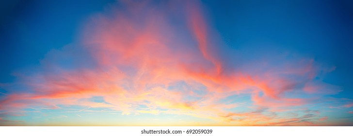 Color Only Sky With Red And Orange Clouds