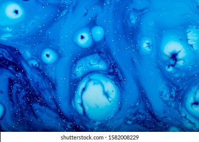 Color Paint Drops In Water. Ink Swirling Underwater. Cloud Of Silky Ink Collision On White Background. Colorful Abstract Smoke Explosion Animation. Close Up Camera View.