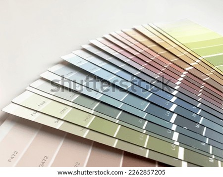 Color palette on a white background, close-up of color samples for interior design