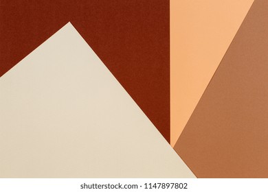 Color papers geometry composition background with beige and brown tones