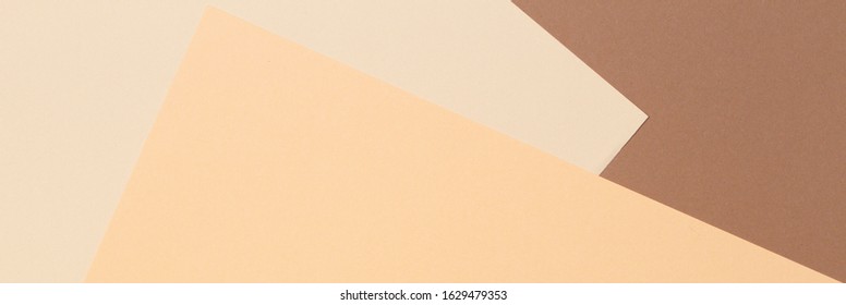 Color papers geometry composition banner background with beige, light brown and dark brown tones. - Shutterstock ID 1629479353