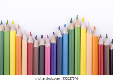 Color pencils isolated on white background for background and education material back to school

