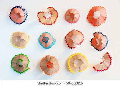 Color pencils shavings on white - Powered by Shutterstock