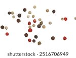 Color pepper on isolated background.Pepper mix black and red 