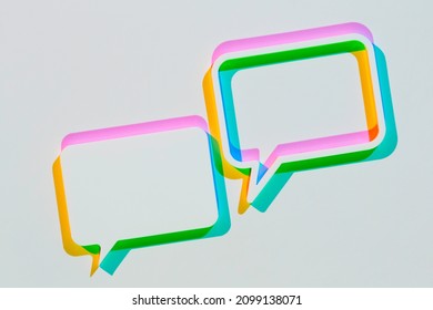 Color Photograph. Chat And Comment Bubbles. Colour Shadows. User Interface, Ui, Simple, Icons, Ui, Simple Dramatic And Graphic Original Photograph. Messaging And Communication Tool. 