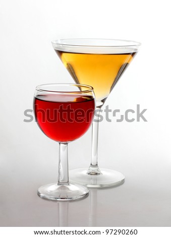 Color photograph of glasses of wine