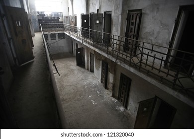 Color picture of an old abandoned prison