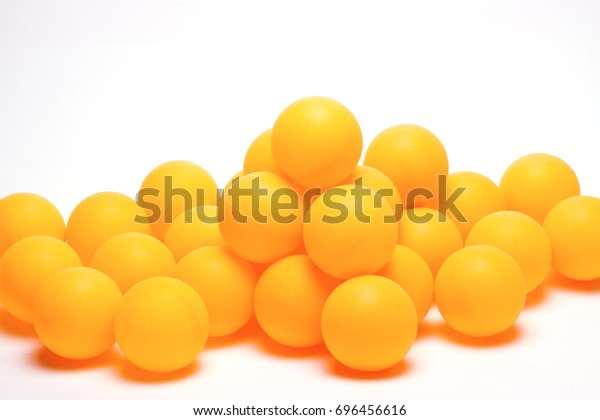Color Pingpong Balls On White Backgroundball Sports Recreation