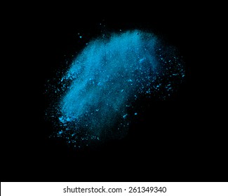 Color Powder Explosion Isolated On Black Background